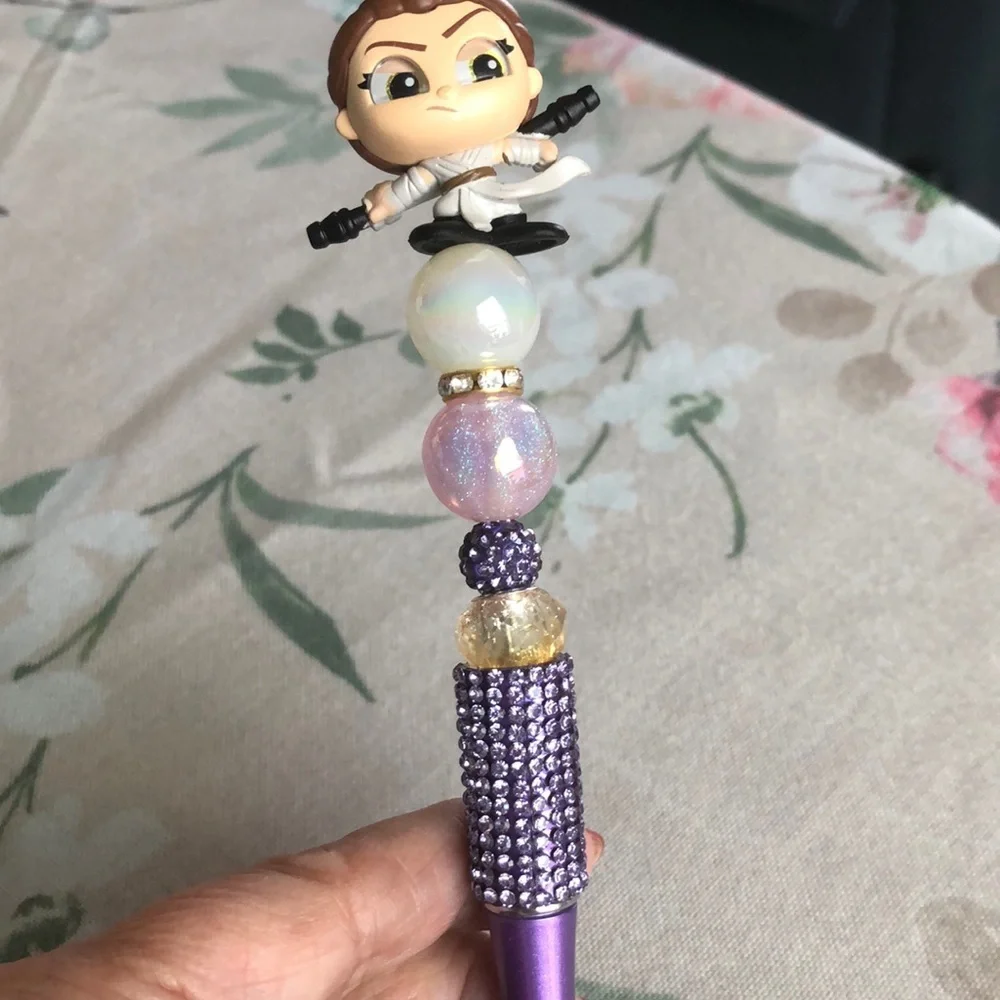 Star Wars Rey and Kyle Decorative Pens with Charms NIP - Picture 3 of 5